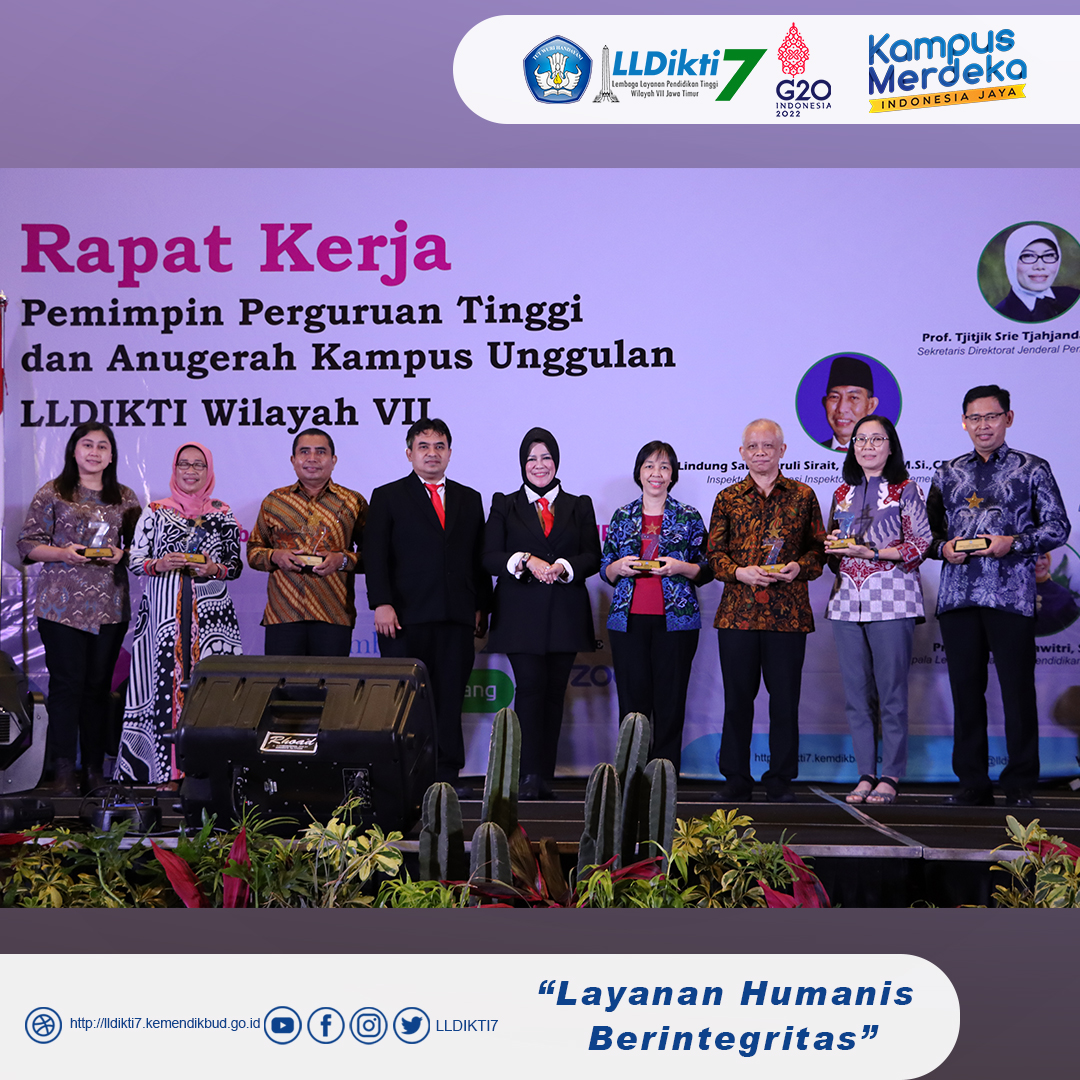Perguruan Tinggi Peringkat Akreditasi A/Unggul Penerima Penghargaan Anugerah Kampus Unggulan Tahun 2022 LLDIKTI Wilayah VII