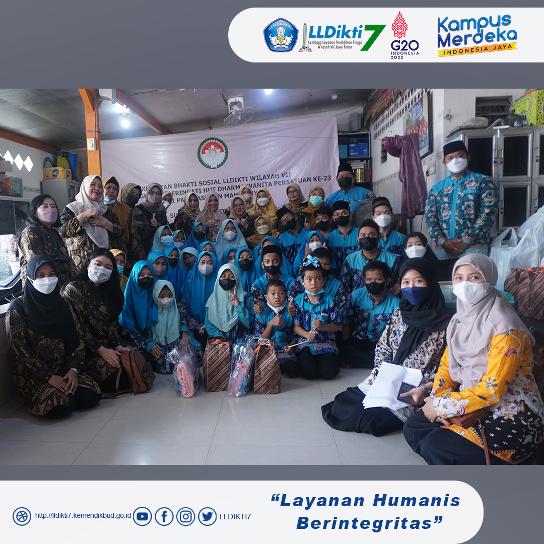 Dharma Wanita LLDIKTI Wilayah VII Berbagi Kasih Kunjungi Panti Asuhan Guna Menyambut HUT DWP Ke 23