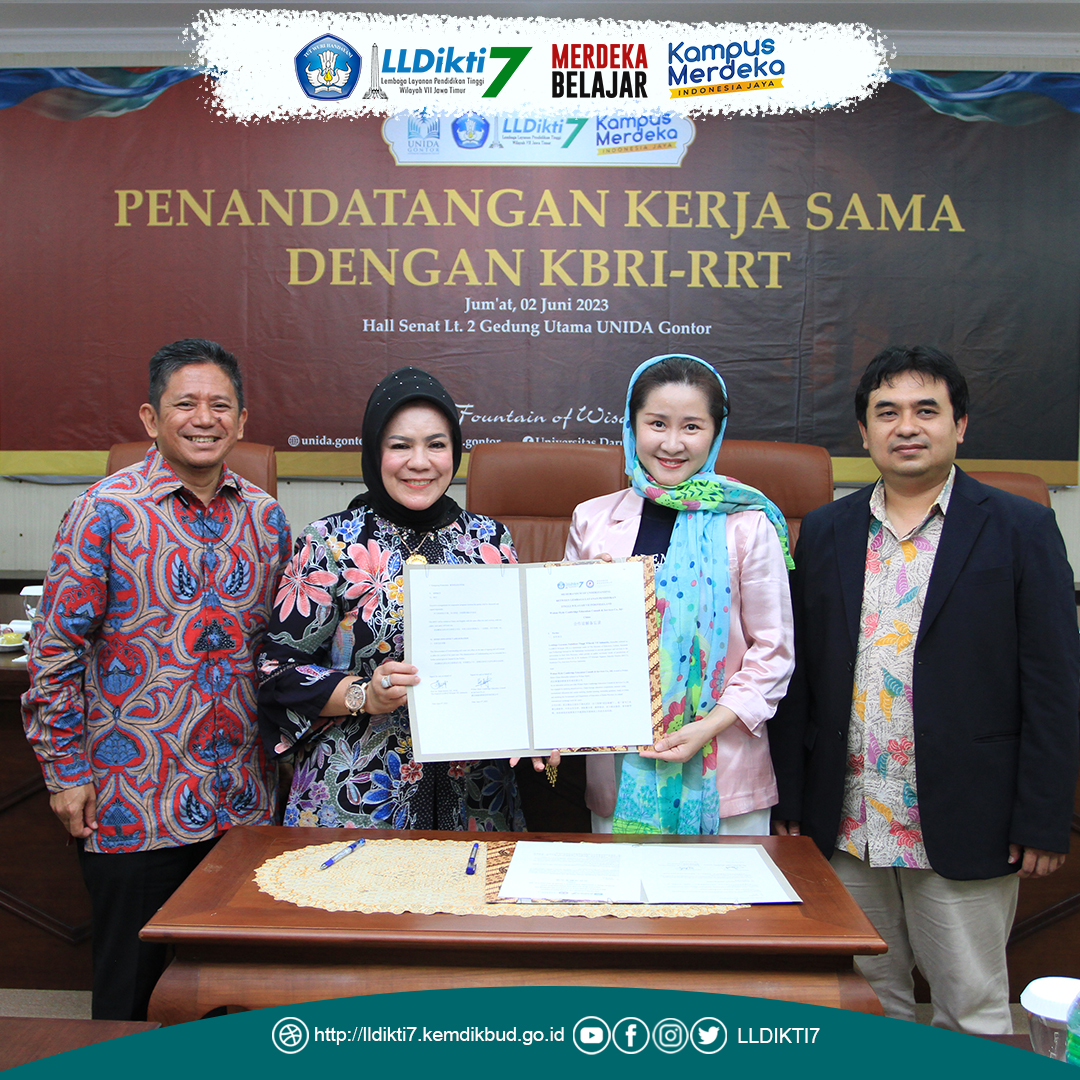 LLDIKTI Wilayah VII Bersama 18 PTS Tanda Tangani MoU Kerja Sama dengan Wuhan Hyde Cambridge Education Consult and Services China