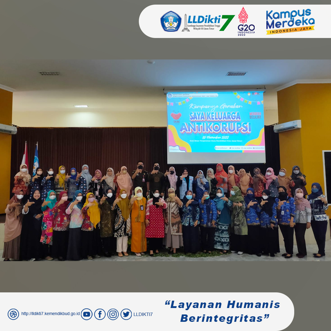 Dharma Wanita Persatuan LLDIKTI Wilayah VII Ikuti Kampanye Gerakan “Saya Keluarga Antikorupsi”