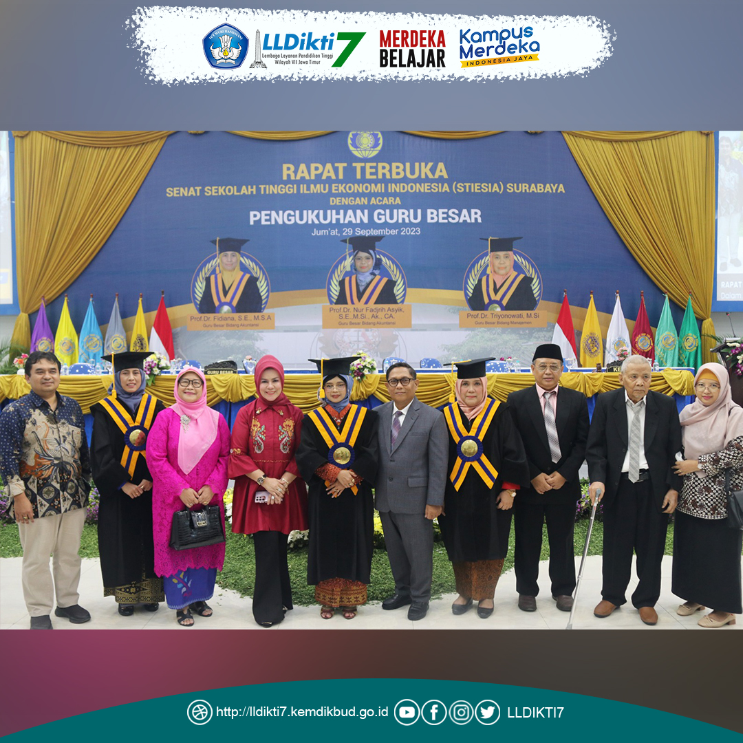 Kepala LLDIKTI Wilayah VII Hadiri Rapat Terbuka Senat Pengukuhan 3 Guru Besar STIESIA 