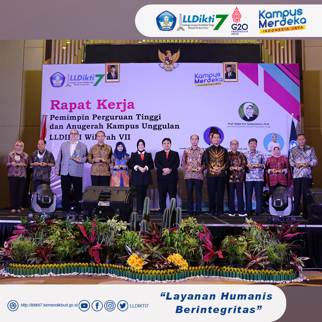LLDIKTI Wilayah VII Sukses Gelar Perhelatan Akbar Tahunan RAKERPIM dan Anugerah Kampus Unggulan Tahun 2022