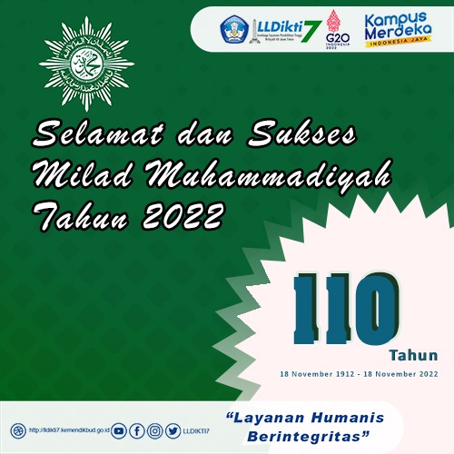 Selamat dan Sukses Milad Muhammadiyah Tahun 2022 Memajukan Indonesia Mencerahkan Semesta