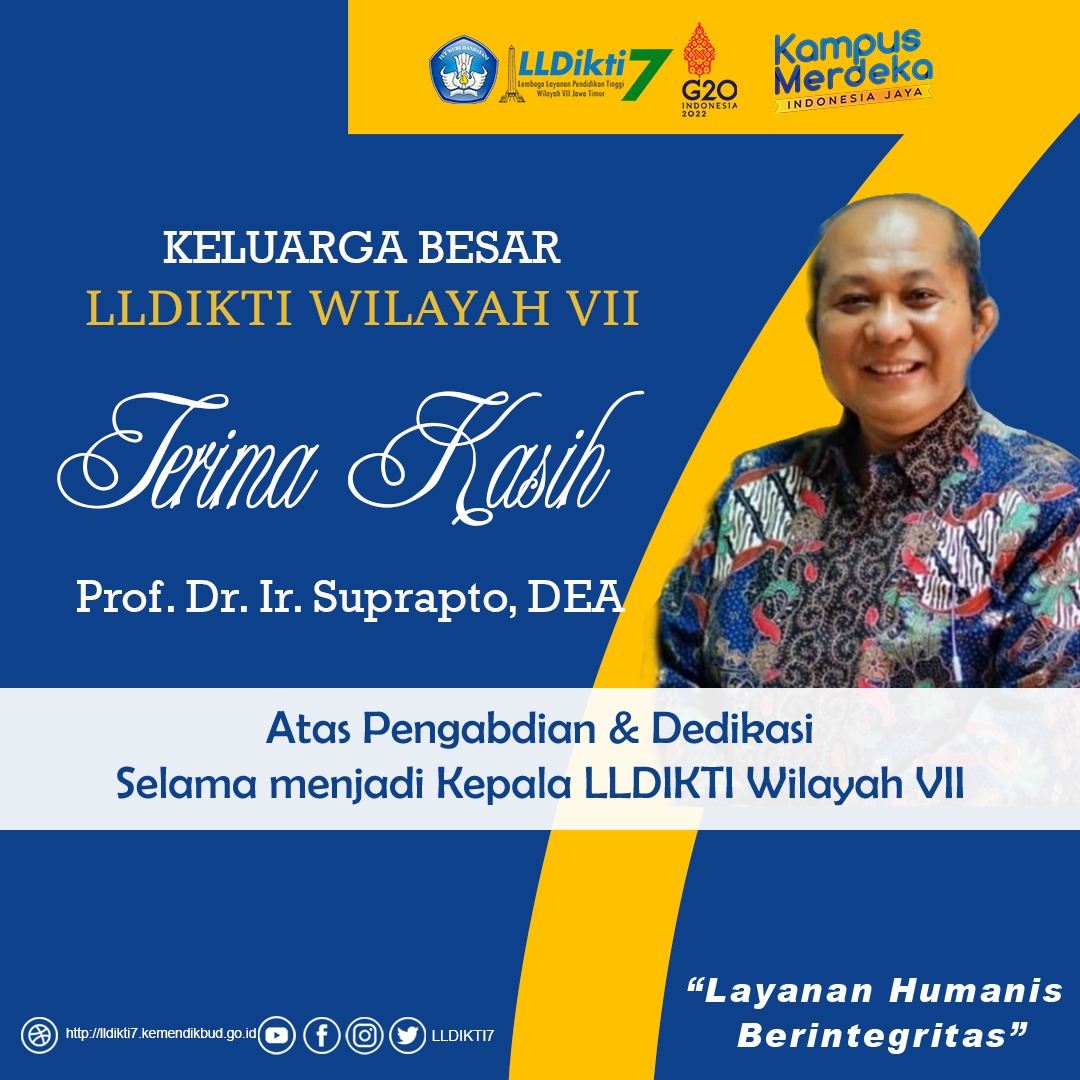 Terima Kasih Prof. Dr. Ir. Suprapto, DEA